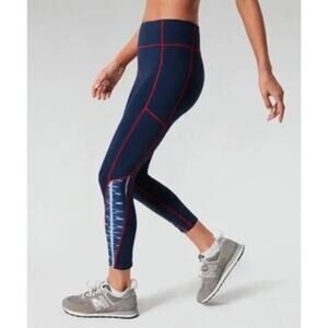 EUC‎ Tuckernuck Navy & Amer-ikat High Rise Flex Compression Leggings Size Small